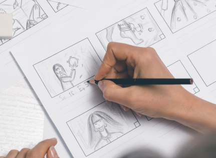 hands-draw-storyboard-film 1